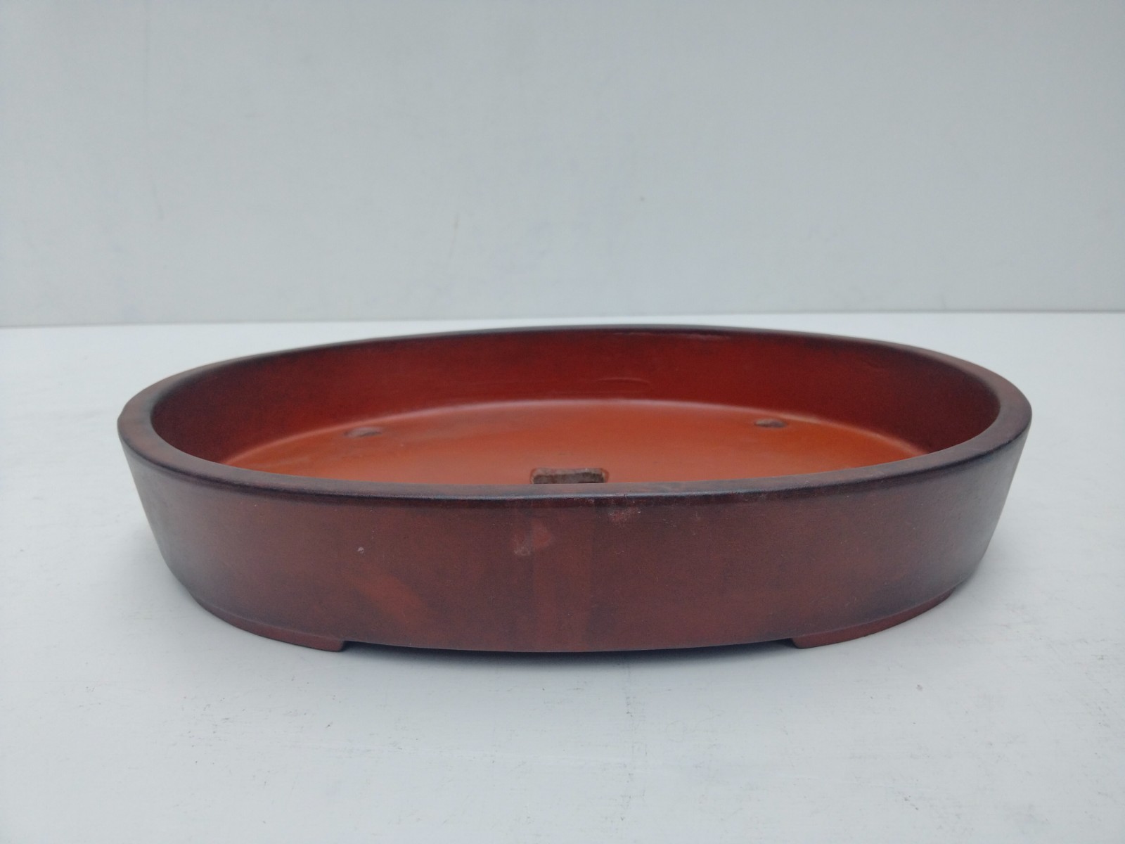 Tokoname Suishoen Japan Bonsai Pot Unglazed Oval 26.8 cm 10.6 in Width