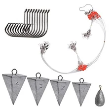 Saltwater Surf Fishing Tackle Kit - Saltwater Surf Fishing Rigs Include Clear