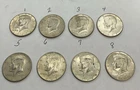 Lot Of 8 1967 Kennedy Half Dollars JFK 1/2 Dollar Coins Exactly As Shown