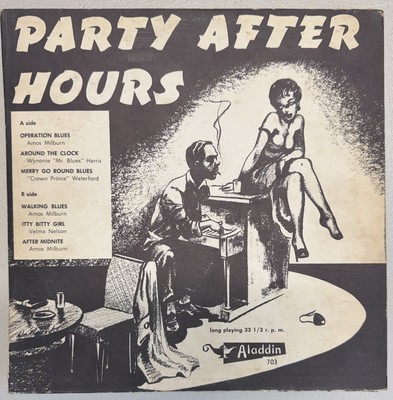 After Hours Party LP, Rare Red Vinyl, Aladdin 703, Amos Milburn - Wynonie Harris