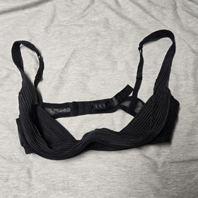 La Perla Tulle Nervures Bandeau Bra Underwire Unlined Tan Size 36B