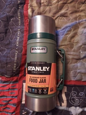 Stanley Legendary Classic Vacuum Food Jar 24oz Hammertone Green Thermos NEW