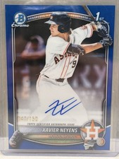 Xavier Neyens 2025 Bowman Draft Chrome 1st True Blue /150 AUTO Astros Prospect