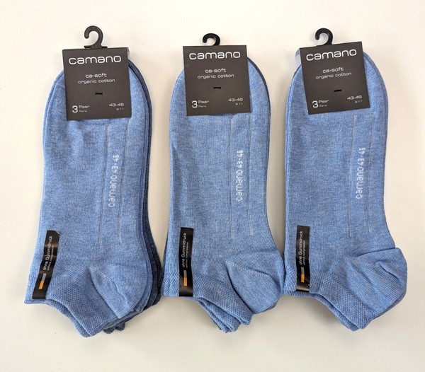 Neu - 9 Paar Camano Herren Sneaker Socken- Gr. 43-46 - Denim-Blau - Ca-Soft-Bund-image