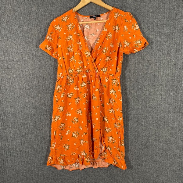 Piper Dress Womens 10 Orange Green A line Flowers Cocktail Party Summery Flowy Z