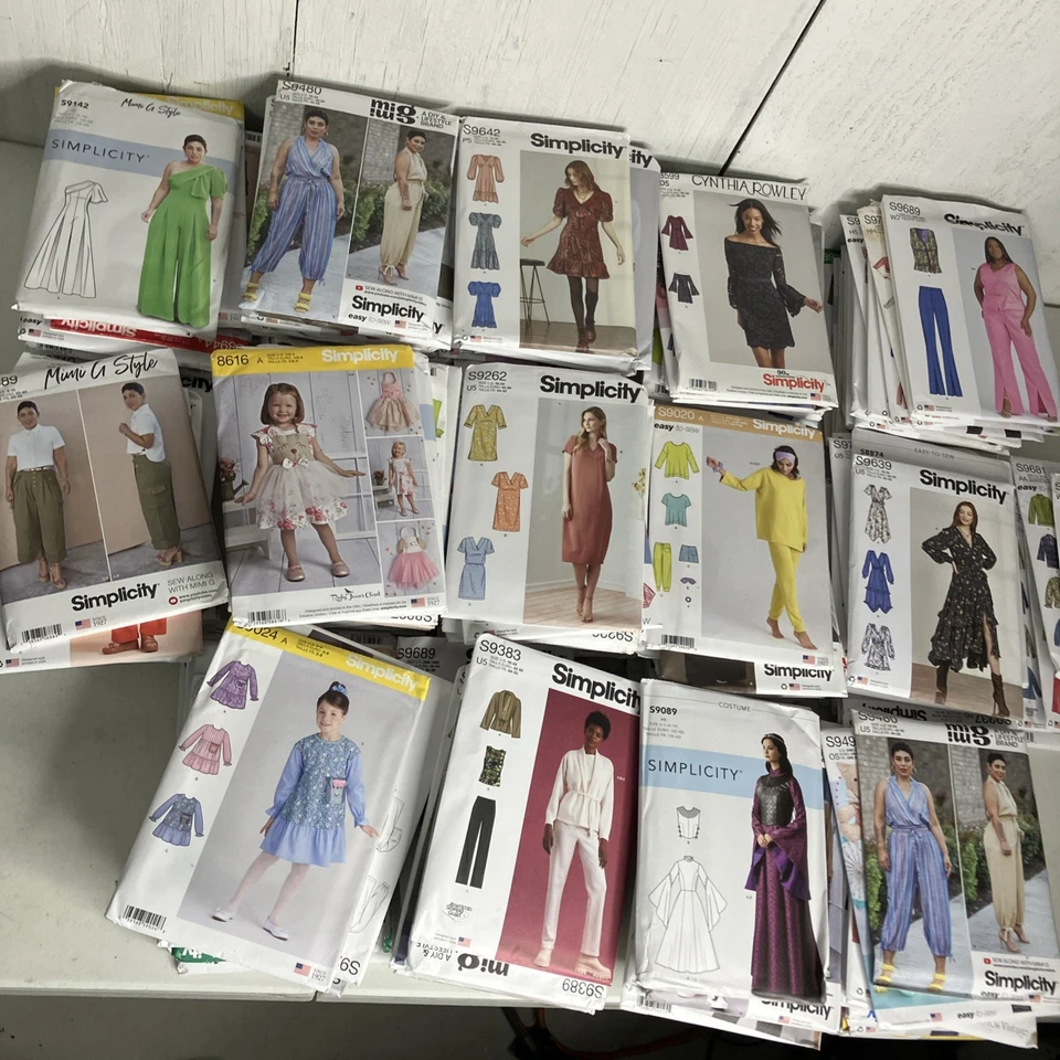 Vintage & Modern Simplicity Sewing Patterns Mixed Variety HUGE Lot Of ~200 - Image 3 of 4