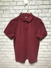 Old Navy, Men M, Dark Red Cotton/Poly Short Sleeve Button Polo-Style Golf Shirt