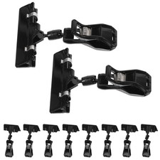 10Pcs Reusable ABS Shelf Sign Holder Clips Dual Display Black for Store Use