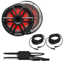 Rockford Fosgate 10" M2 Horn Marine Speakers  Controller  Cables