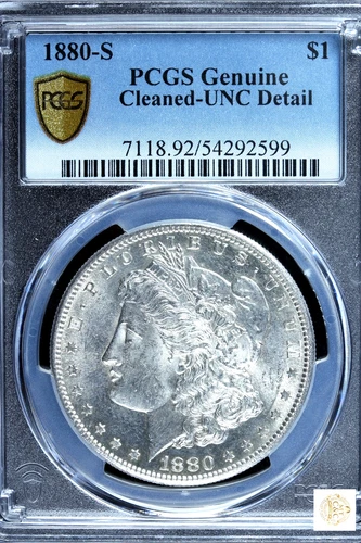 1880-S Morgan Dollar PCGS UNC Details Cleaned Silver $1✨