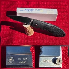 NIB Spyderco MK- 921SBK  Serrated Knife MOKI Japan MK-921 Zytel Black RARE w/Box