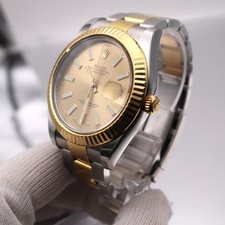 Rolex Datejust II Steel 18K Yellow Gold Champagne Dial Automatic Watch 116333 2
