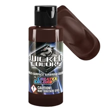 Createx Wicked Colors Brown Opaque Airbrush Paint Color 2oz W010 - 2Z