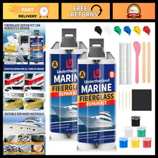 2-Pack Marine Fiberglass Repair Kit, Gel Coat  Epoxy Filler for Boat Holes, Cra