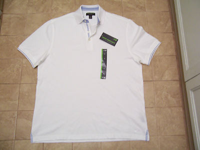 John Bartlett Consensus Collar Adult Large White Cotton Polo Shirt New With Tags