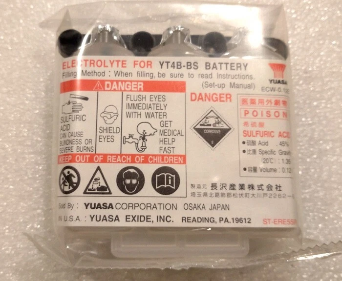 BATTERIA YUASA YT4BBS 12V 2,3AH SIGILLATA CON ELETTROLITO A CORREDO 065030 - Immagine 4 di 4