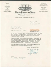 VINTAGE COMEMRCIAL LETTER / BULL INSULAR LINE / MAYAGUEZ PUERTO RICO 1952 #5