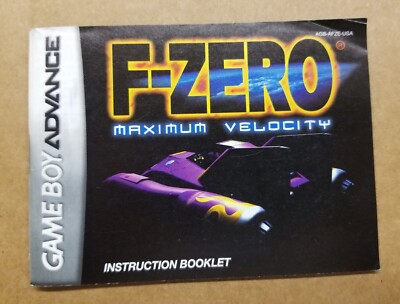F-Zero Maximum Velocity Gameboy Advance GBA Manual Only