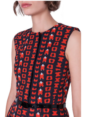 AKRIS Magic Forms Print Cotton Pleated Dress SZ 44 = US 12 (Fits M - L) - NWOT 