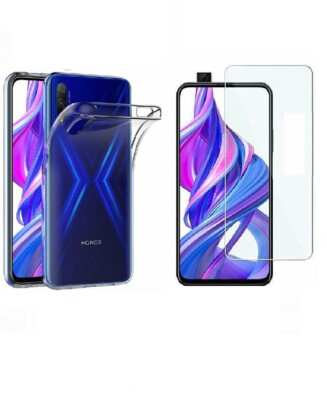TRANSPARENT TPU CASE COVER + TEMPERED GLASS FILM for Huawei Honor 9X