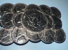 1975 US Coin Belt Buckle, Half Dollar, Nickels, Home Crafted Mid Century, 3  x2  