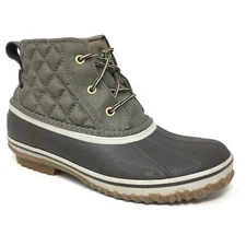 Eddie Bauer Hunt Pac Waterproof Duck Boots Shoes Womens Size 8 Gray Lace Up