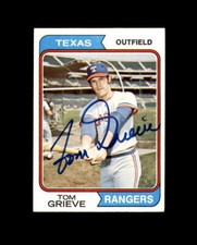Tom Grieve Signed Original 1974 Topps Texas Rangers Autograph