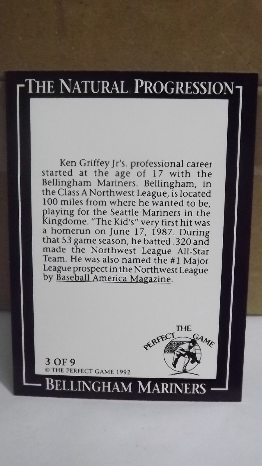 The Natural Progression Ken Griffey Jr. Bellingham Mariners Baseball