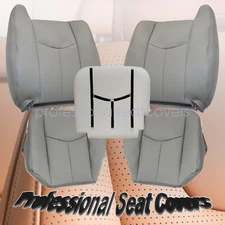 Fits GMC Sierra 2005 2006 2007 NO Armrest Front Seat Cover & Foam Cushion Gray