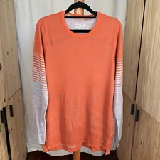 Smartwool Intraknit 200 Sweater Womens Merino Wool Stretch Hike XL Orange SNAGS