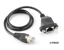 1.5ft Cat5e RJ45 M/F Shielded Ethernet Network Screw Panel Mount Extension Cable