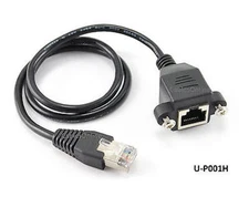 1.5ft Cat5e RJ45 M/F Shielded Ethernet Network Screw Panel Mount Extension Cable