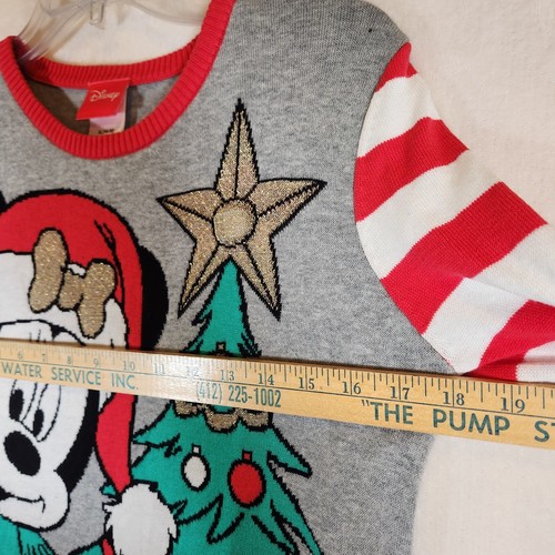 Minnie Mouse Christmas Sweater Light Up Star Tree Youth XL Fits Adult XS Disney - Picture 7 of 8