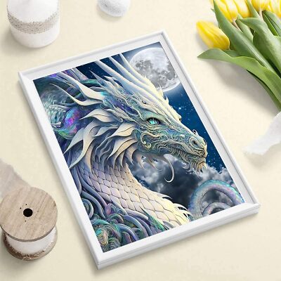 Kit Diamond Painting 5D Drago Colorato 30x30cm – Completo Con Tela, Strumenti E 30% Diamanti In Più
