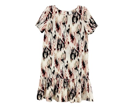 NWOT Ichi Laiolo Dress Size S Drop Waist Short Sleeve Keyhole Pullover Ruffle