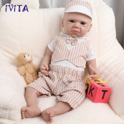 20'' Newborn Silicone Reborn Baby Boy Dolls Lifelike Realistic for Kids and Mom