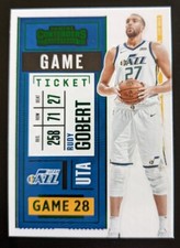 2020-21 Contenders Basketball Rudy Gobert Game Ticket Green Parallel #61 Jazz