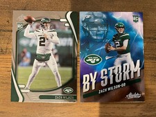 2 Card Lot 2021 Absolute Football Jets Zach Wilson Base And By Storm ROOKIE RC