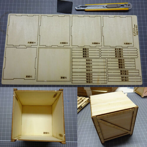 Modell Scene Transport Box Holzkiste  1/14  Actros Lesu TRX4 für Tamiya - Afbeelding 1 van 11
