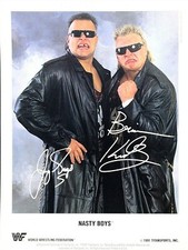 WWE THE NASTY BOYS 1991 OFFICIAL LICENSED 8.5X11 ORIGINAL FACSIMILE PROMO PHOTO