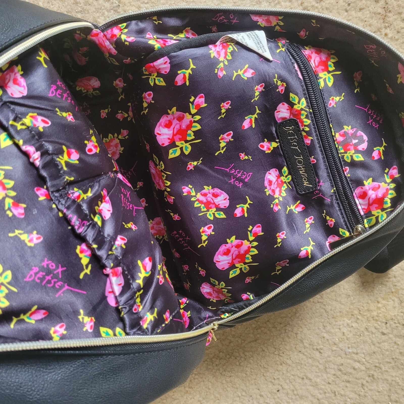 Betsey Johnson Striped Mini Backpack Purse Gem