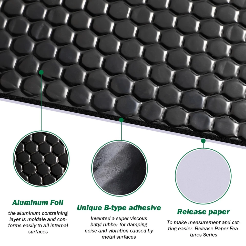 Alubutyl Dämmmatte selbstklebend AntiDröhn Matte KFZ Dämmung Auto 1.5mmx50x400cm - Bild 4 von 4