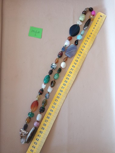 Collana cm 90 agata pietre dure nuova Mod 1 - Foto 5 di 9