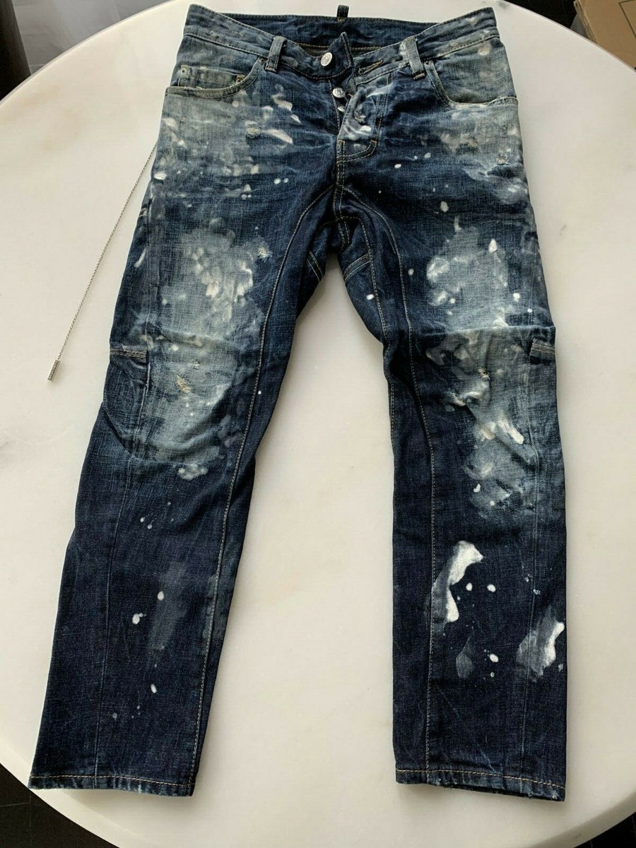 Authentic Dsquared2 Dsquared D2 Painted Biker Jeans 42 28 Made In  