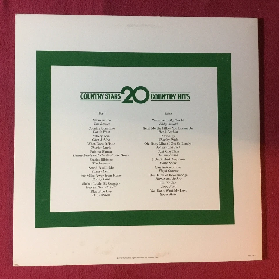 20 Country Stars - Country Hits  *1976:Reader's Digest RD4-118-1 *Vinyl (NM-) - Image 3 of 4