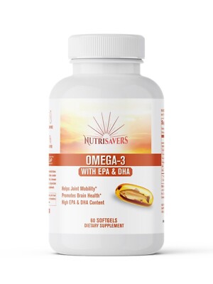 California Essential Omega 3 Fish Oil 1200mg 60 Softgels EPA DHA Heart Brain
