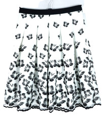 TALBOTS Women's Polyester Pleated A-Line Skirt Butterfly Scalloped Hem Size 6