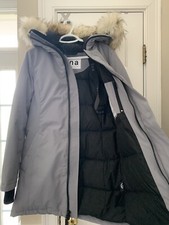 Aritzia Tna Haven Mid-length Women’s Goose Down Parka Size Small Light Gray