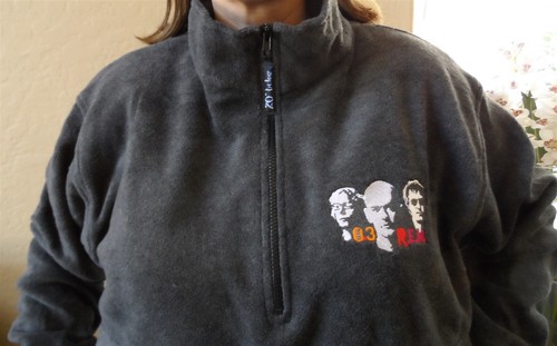 embroidered fleece halfzip