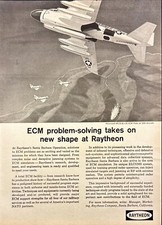 Raytheon Advanced AN/ALQ-76 ECM Pods on EA6 Aircraft Vintage Print Ad 1966